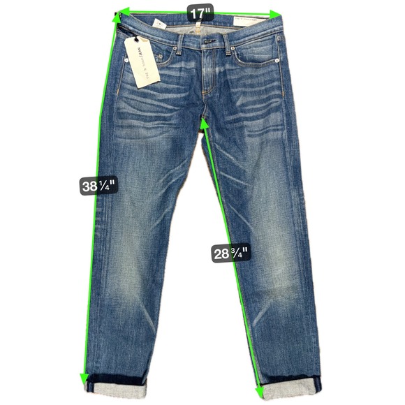 NWT rag & bone The Dre Boyfriend Skinny Jeans‎ Women's 29 — Made in USA - Picture 9 of 9